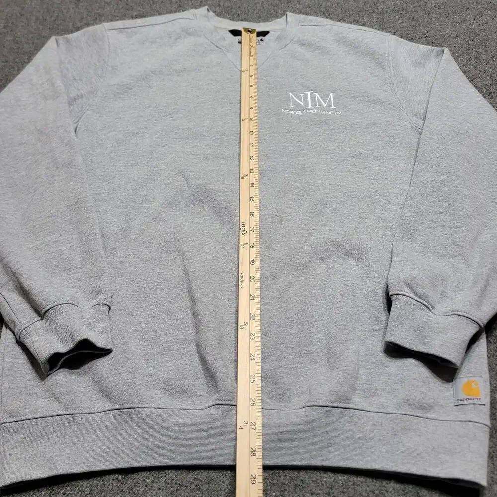 Carhartt Sweatshirt Men Large Heather Gray K124 Marquette Crewneck Dorito Stitch